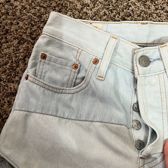 Levi 501 Cutout Cropped High Waisted Jeans - Picture 6 of 11